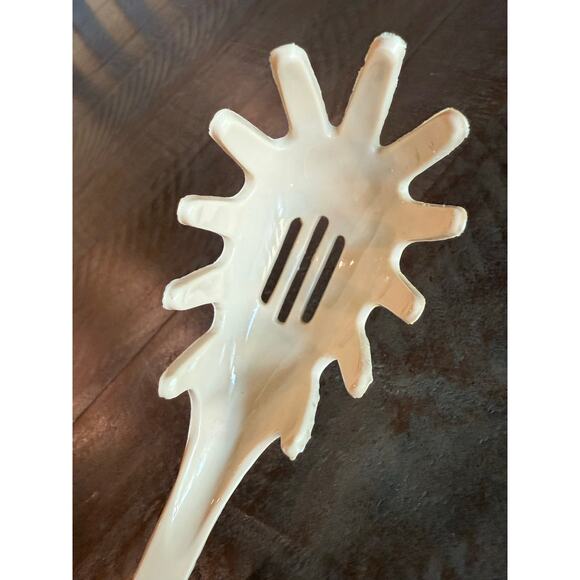 Vintage Ecko Slotted Pasta Spaghetti Spoon Fork Off White Made In USA - Picture 5 of 6